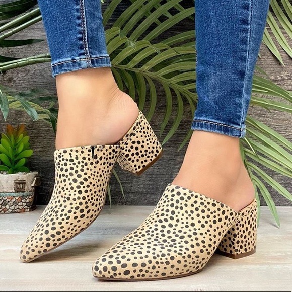 Shoes - Leopard mule heel